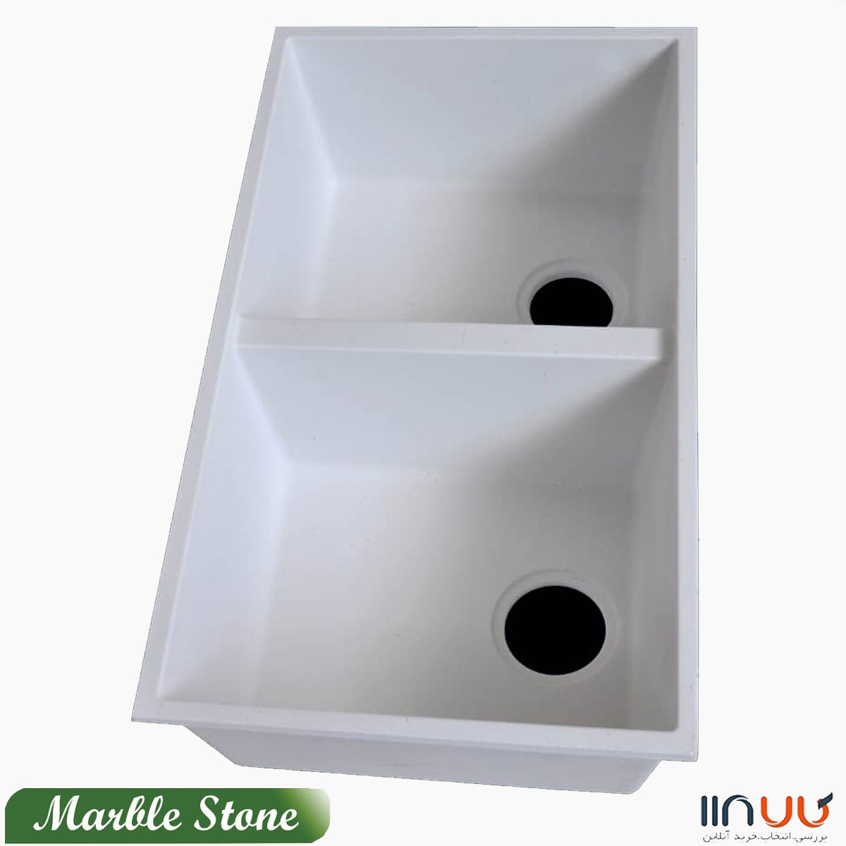 تصویر  سینک ظرفشویی گرانیتی بدون سینی دو لگن Marble Stone کد 63