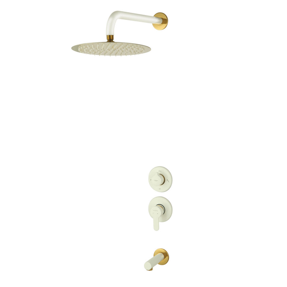 تصویر  شیرآلات حمام توکار راسان مدل ویوات تنسو سفید طلا تیپ 2