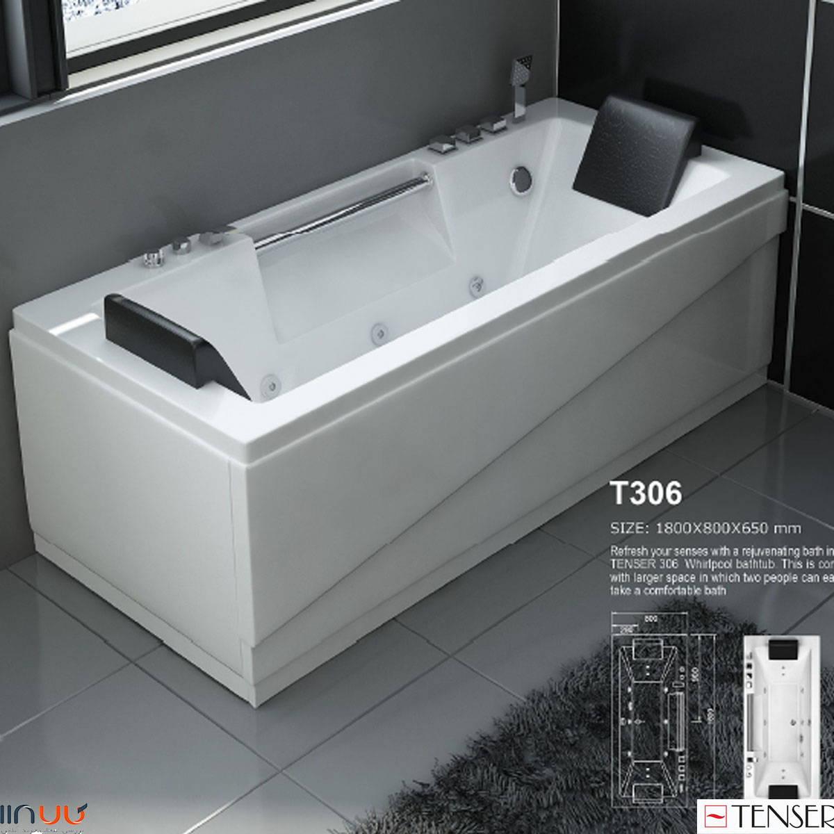 تصویر  وان ساده حمام Tenser مدل T306