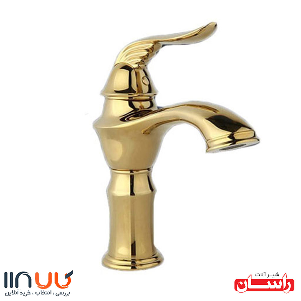 تصویر  شیر روشویی اهرمی راسان مدل پریمو طلایی