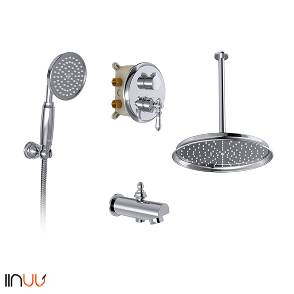 تصویر  شیر حمام توکار شودر مدل زیگموند ABS کروم تیپ 4