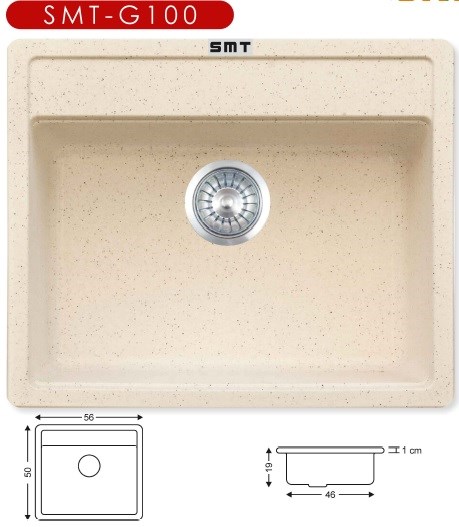 تصویر  سینک ظرفشویی گرانیتی توکار SMT کد G100