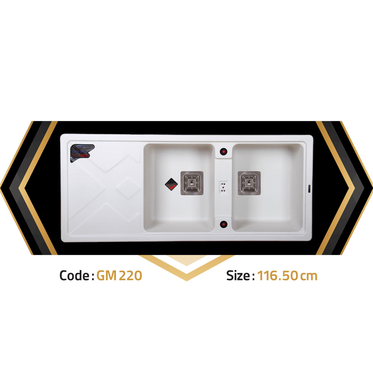 تصویر  سینک ظرفشویی گرانیتی توکار Garnet مدل g220