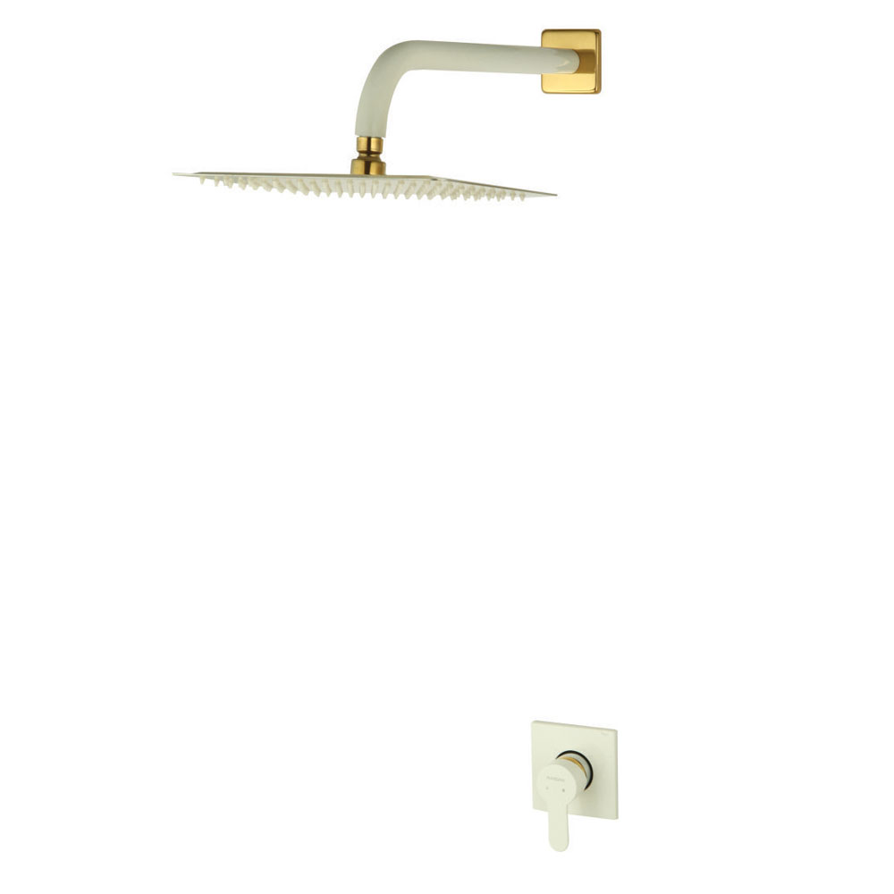 تصویر  شیرآلات حمام توکار راسان مدل ویوات فلت سفید طلا تیپ 3