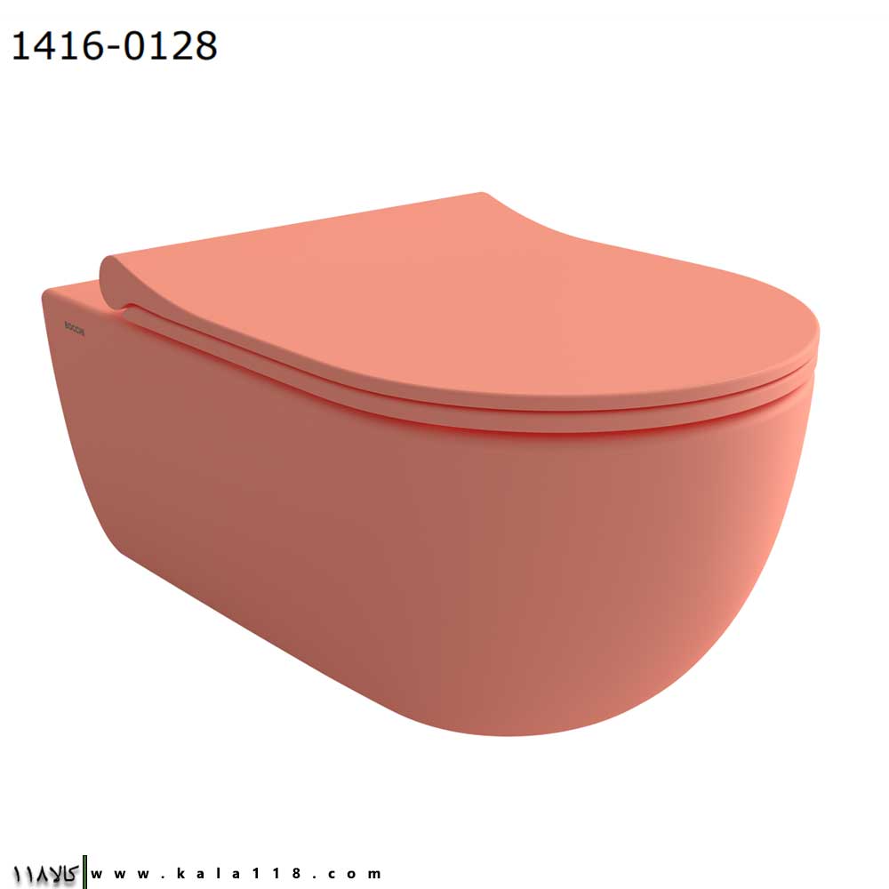 تصویر  توالت فرنگی وال هنگ Bocchi بوچی مدل V-Tondo رنگ Somon صورتی