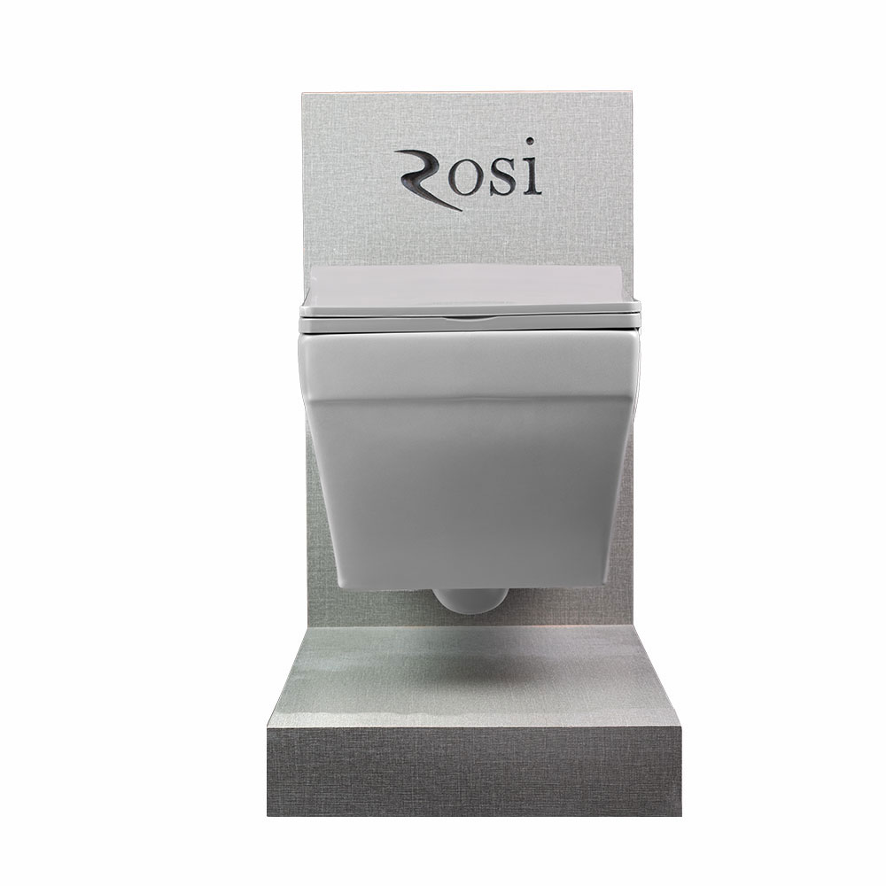 تصویر  توالت فرنگی وال هنگ rosi مدل لاریسا طوسی بیده دار و ساده