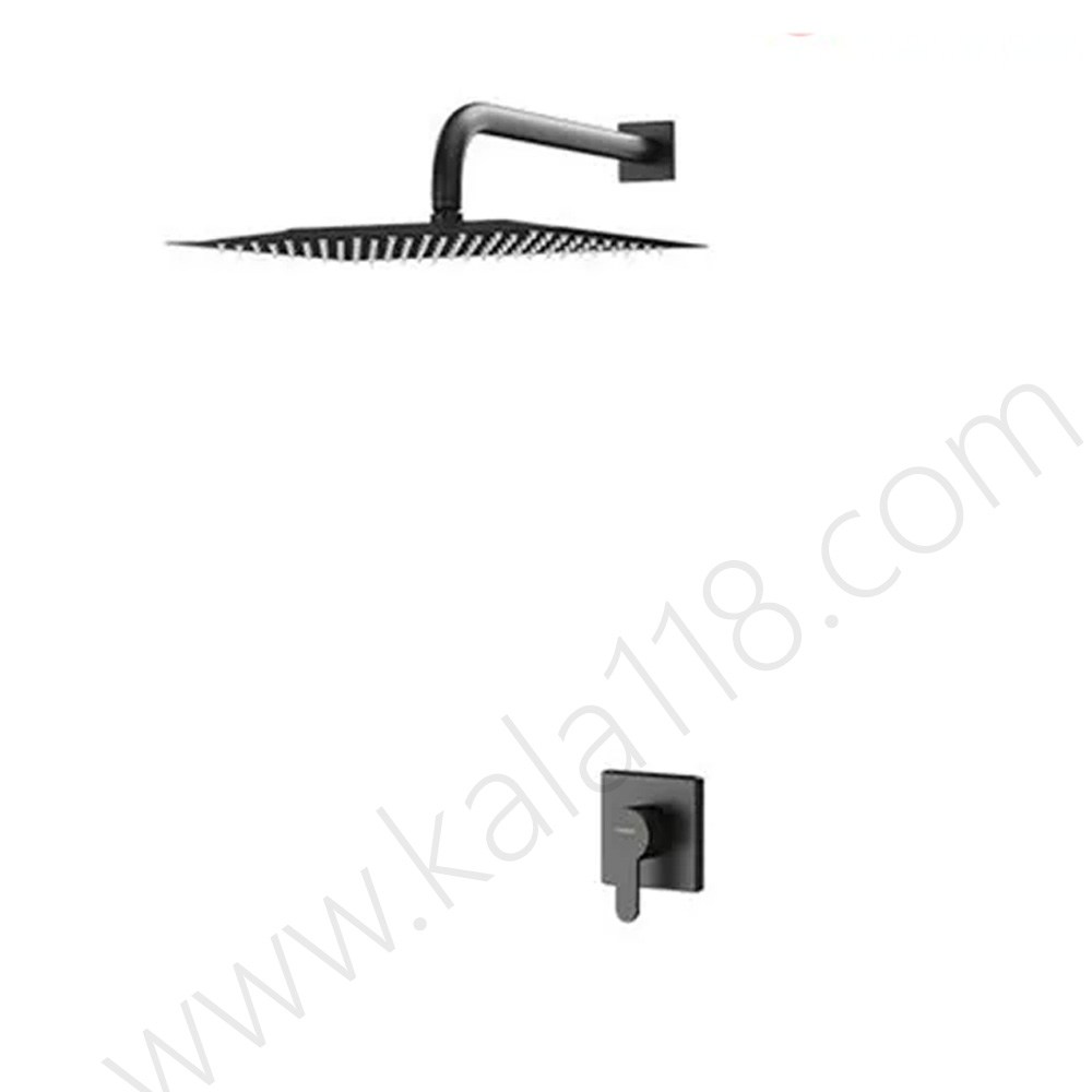 تصویر  شیرآلات حمام توکار راسان مدل ویوات فلت مشکی کلاس 3
