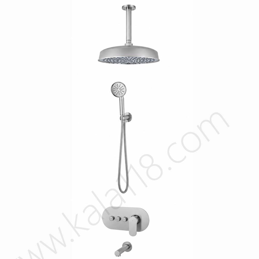 تصویر  شیر توکار حمام راسان مدل ایکاد تنسو کروم مات