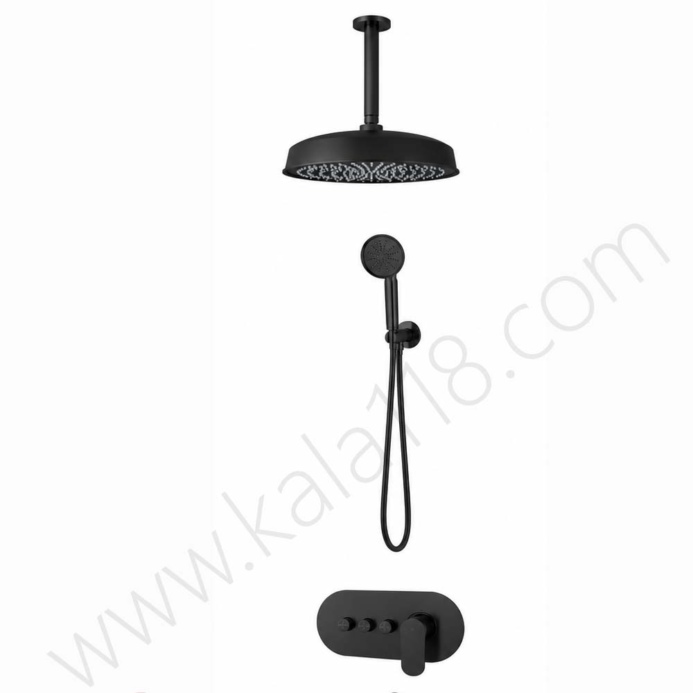 تصویر  شیر توکار حمام راسان مدل ایکاد تنسو مشکی