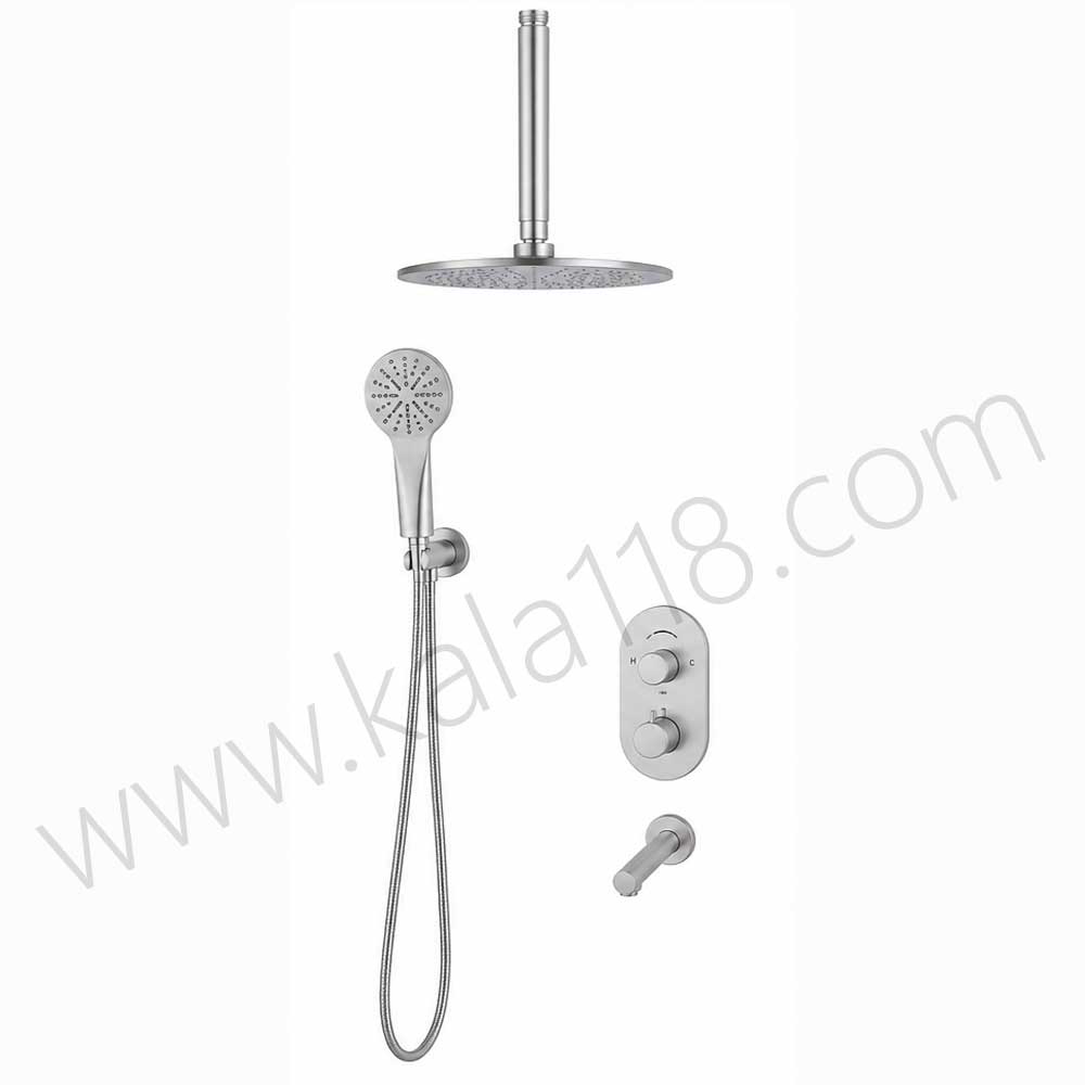 تصویر  شیر حمام توکار راسان مدل رناتا پلاس کروم مات کلاس 1