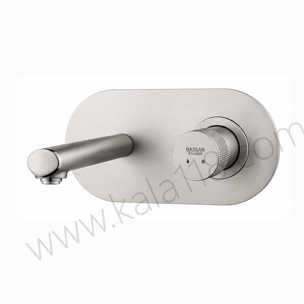 تصویر  شیرآلات روشویی توکار راسان مدل رناتا پلاس کروم مات