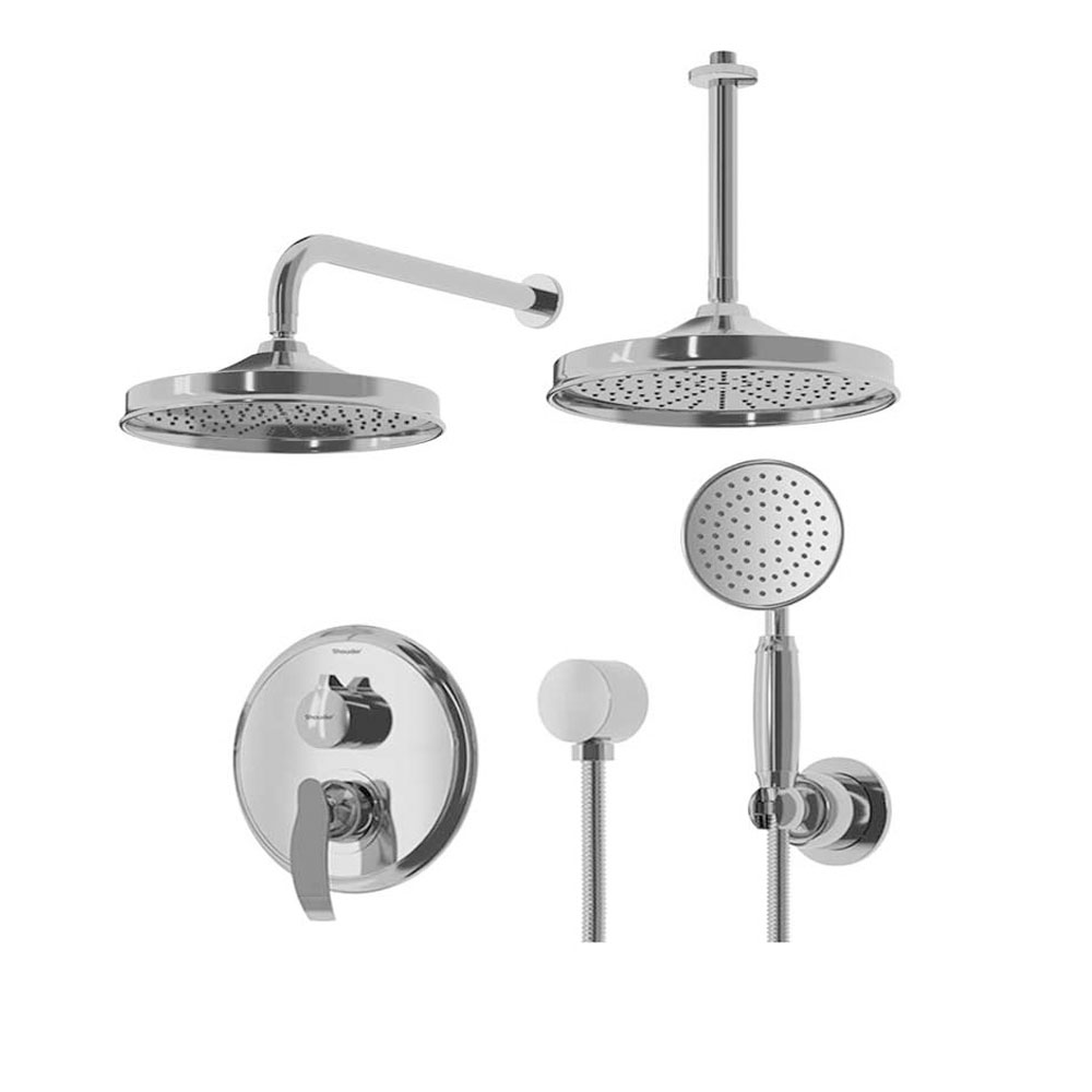 تصویر  شیر حمام توکار شودر مدل گلوریس BRASS کروم تیپ 3