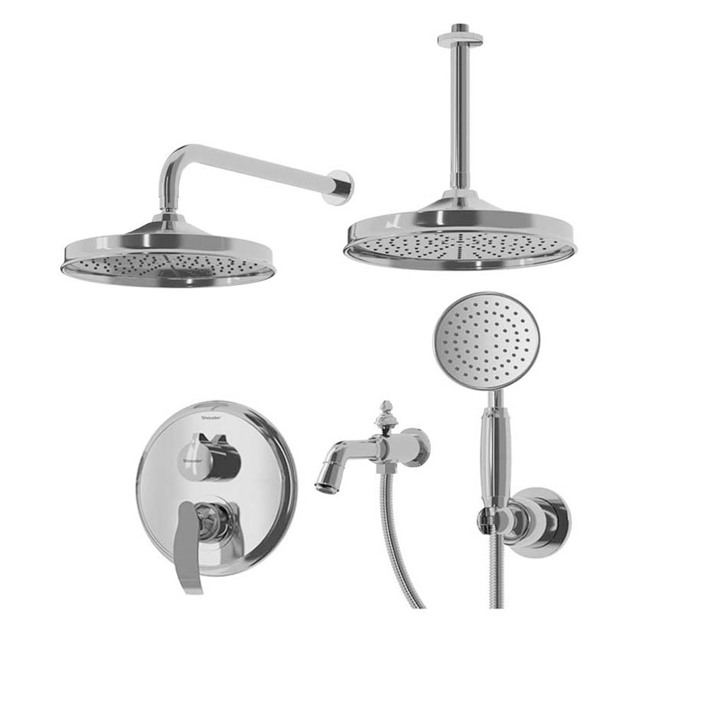 تصویر  شیر حمام توکار شودر مدل گلوریس BRASS کروم تیپ 4 