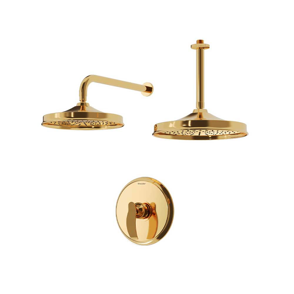 تصویر  شیر حمام توکار شودر مدل گلوریس BRASS طلایی تیپ 1 