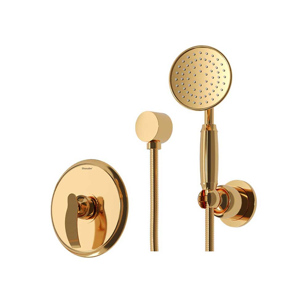 تصویر  شیر حمام توکار شودر مدل گلوریس BRASS طلایی تیپ 2 