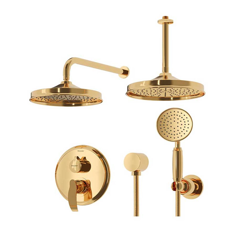 تصویر  شیر حمام توکار شودر مدل گلوریس BRASS طلایی تیپ 3 