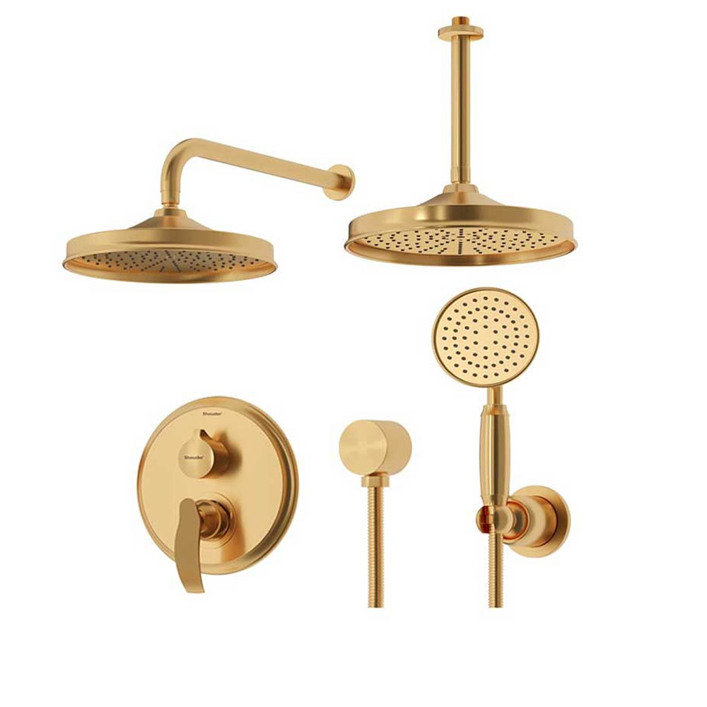 تصویر  شیر حمام توکار شودر مدل گلوریس BRASS طلا مات تیپ 3 