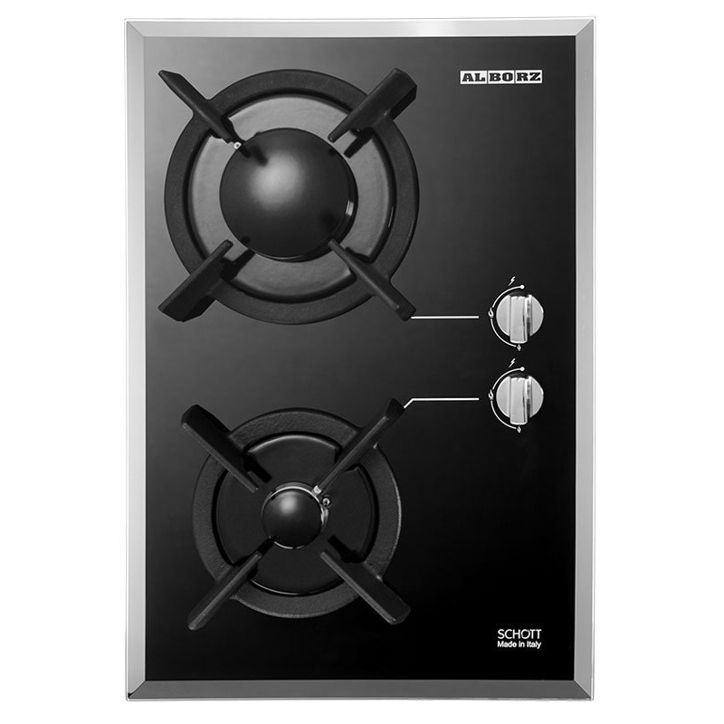 تصویر  اجاق گاز رومیزی2 شعله شیشه ای مدل G-2302 استیل البرز