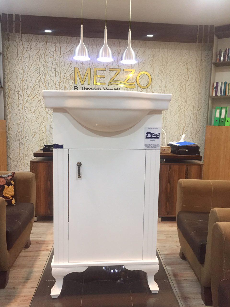 تصویر  روشویی کابینت دار مزو MEZZO مدل پايه دار كلاسيك 50