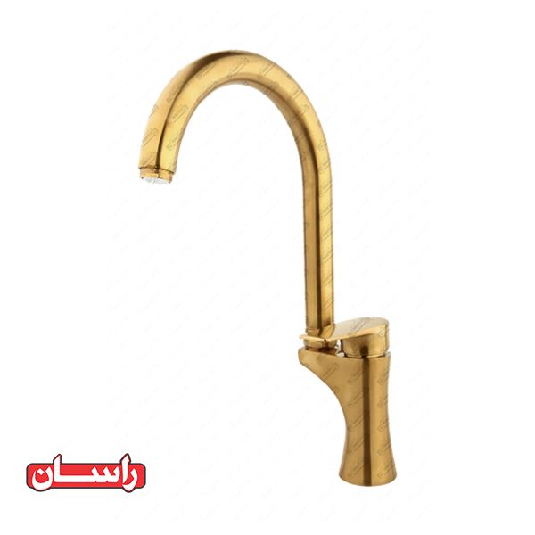 تصویر  شیر ظرف شویی ثابت راسان مدل آتیس طلایی مات