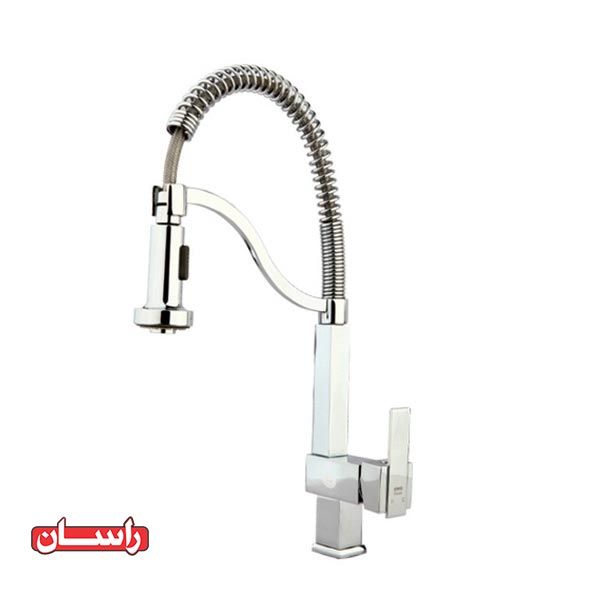 تصویر  شیر ظرف شویی فنری راسان مدل باران فلت